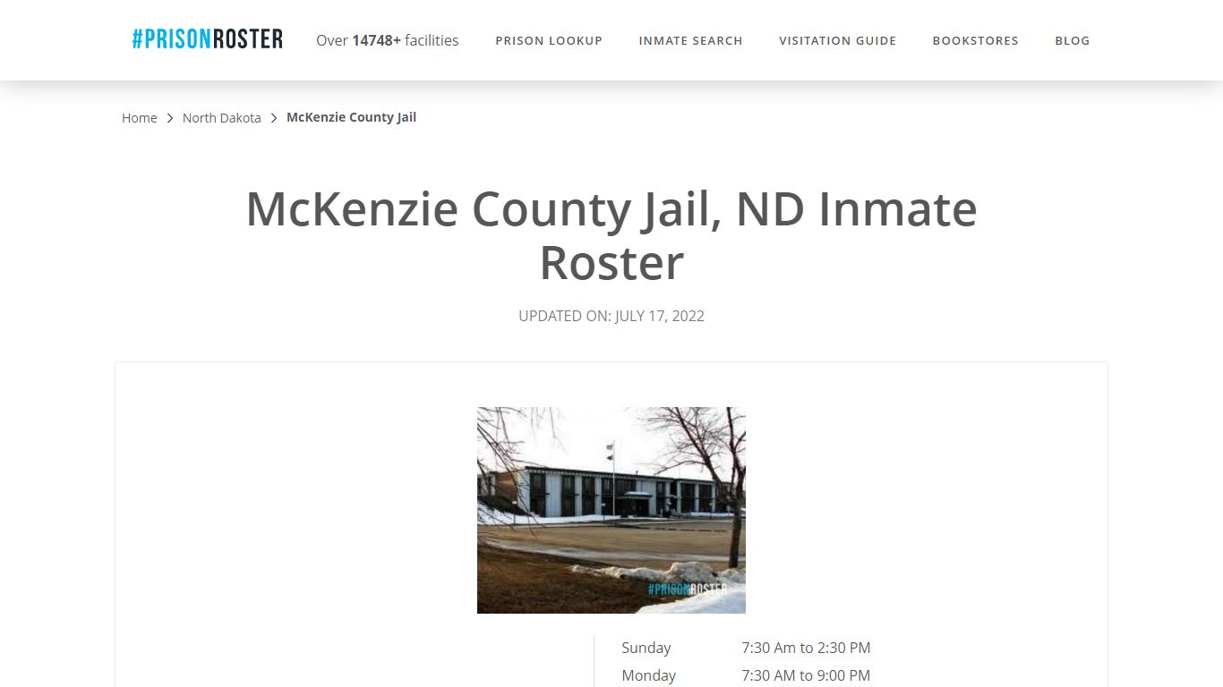 McKenzie County Jail, ND Inmate Roster